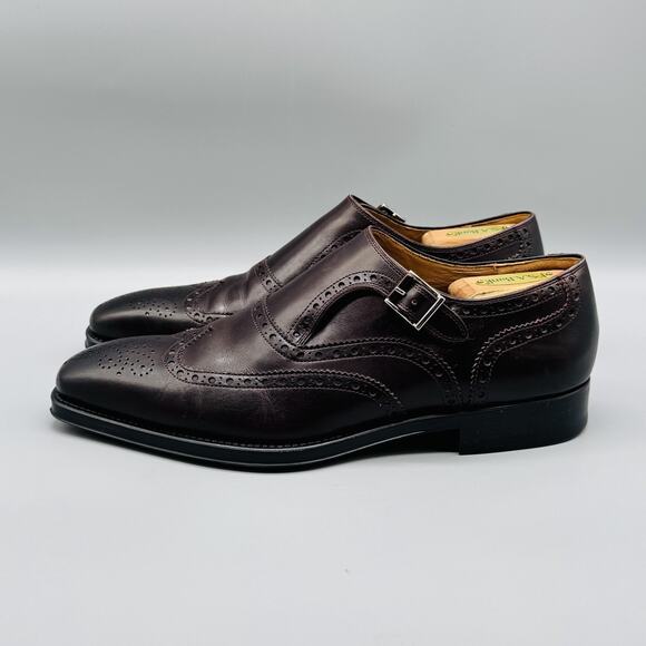 Men\'s Brown Leather Monk Strap Shoes main image 11